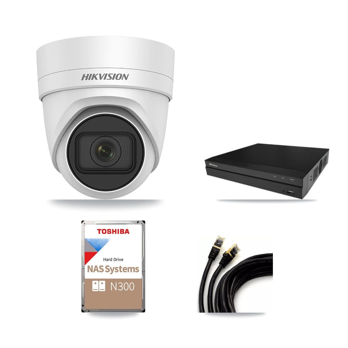 Hikvision & Prolux 16-Channel 4K CCTV Kit — 7 DS-2CD2H83G0 Turret Cameras + 18TB Recording