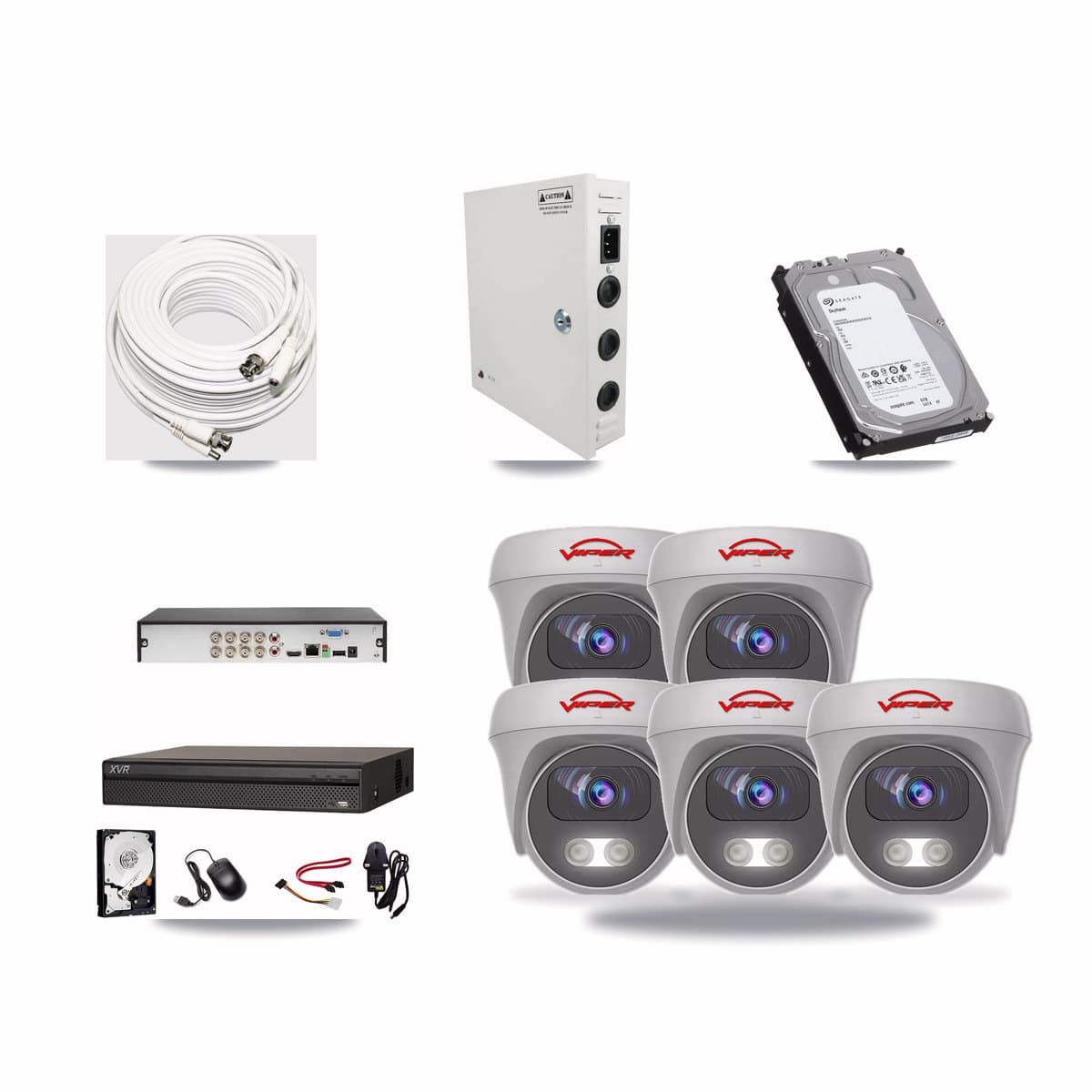 Dahua 8-channel CCTV kit: 5 cameras (5× 5MP Camera), 6TB hard drive