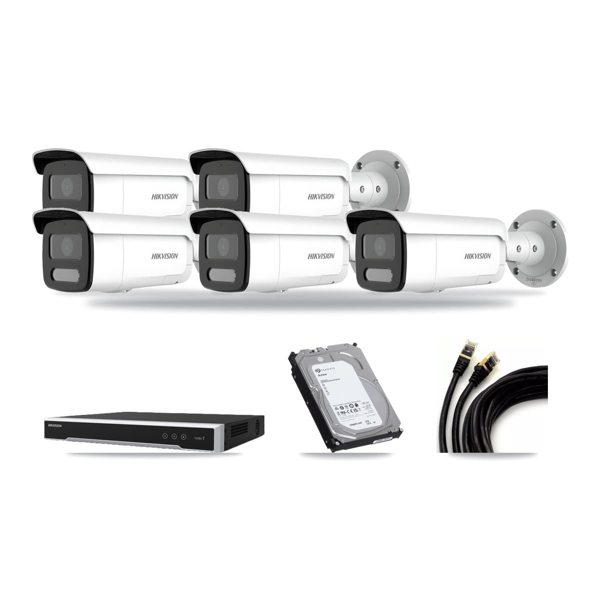 Hikvision 16-Channel 4MP CCTV Kit — 5 Bullet Cameras + 6TB Recording (DS-7616NI-M2 Recorder) - Image 1