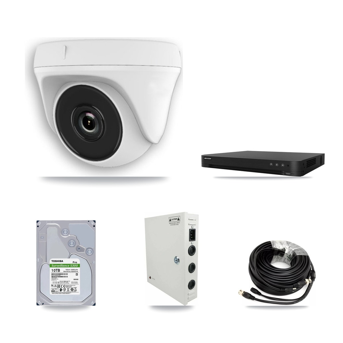 Hikvision 16-Channel 2MP CCTV Kit — 16 White Dome Cameras + 10TB Recording (DS-7216HGHI Recorder)