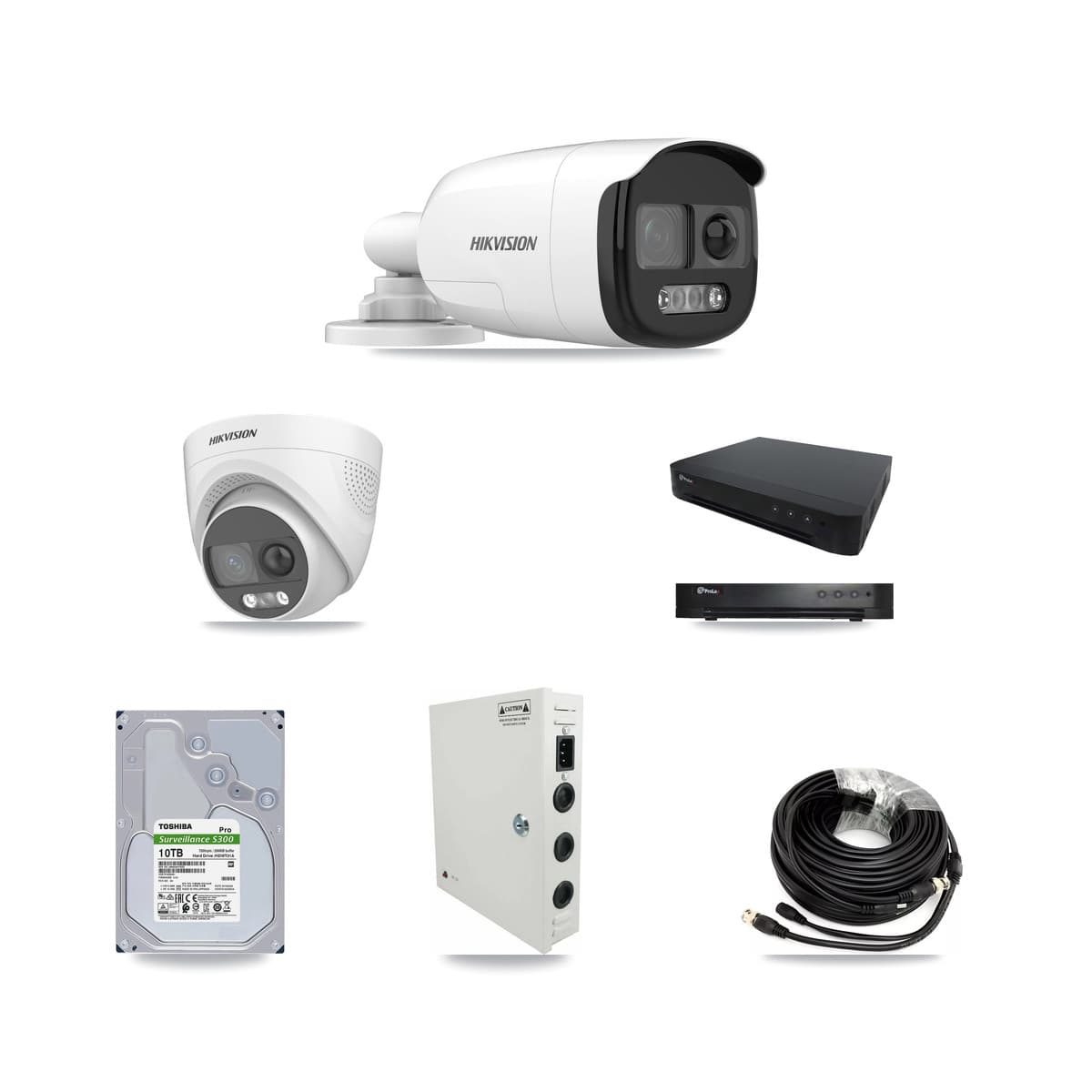 Hikvision & Prolux 16-Channel 5MP CCTV Kit — 14 Bullet + 1 Turret Cameras + 10TB Recording