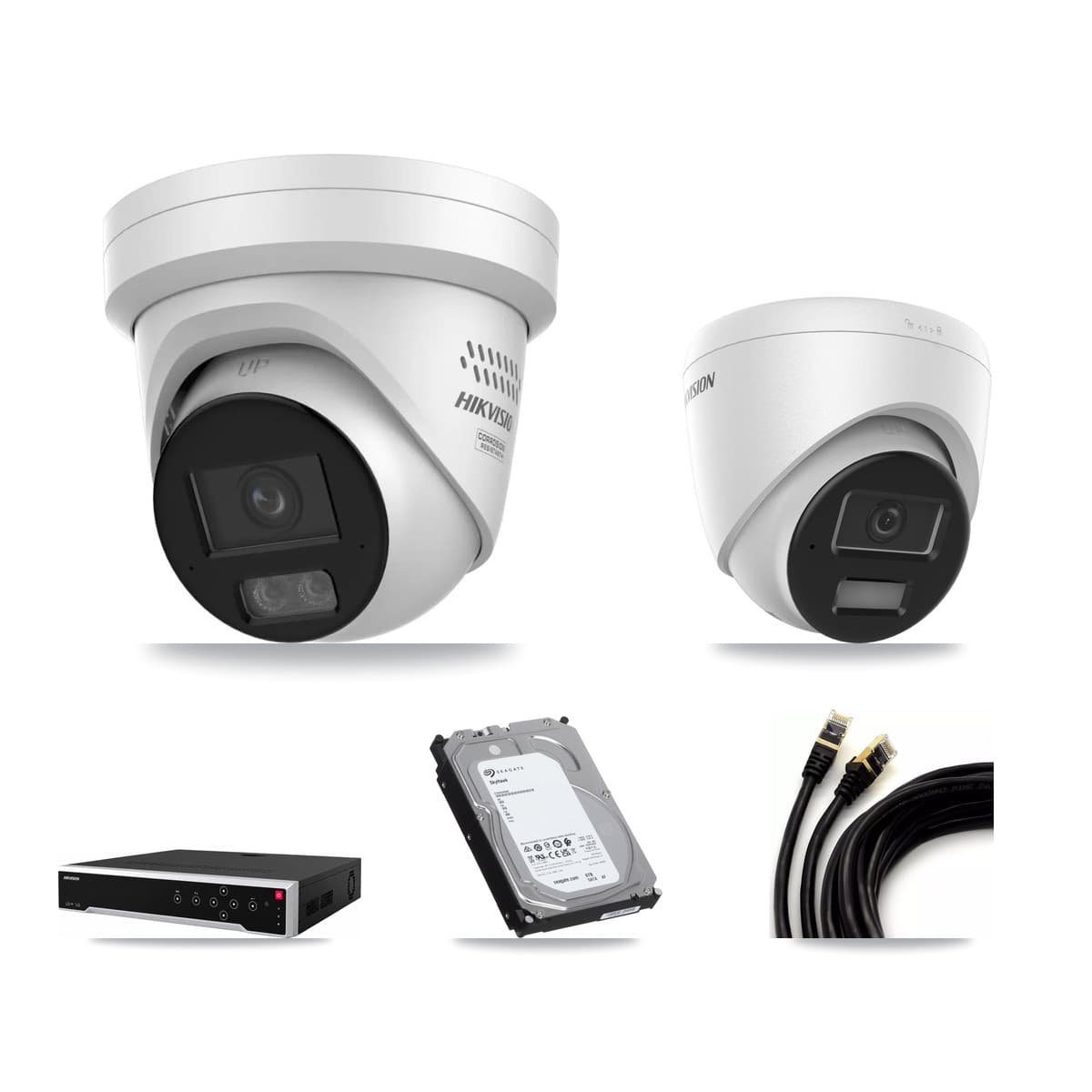 Hikvision 32-Channel 4MP CCTV Kit — 5 DS-2CD1343G2 + 11 DS-2CD2347G3 Turret Cameras + 3× 6TB Recording