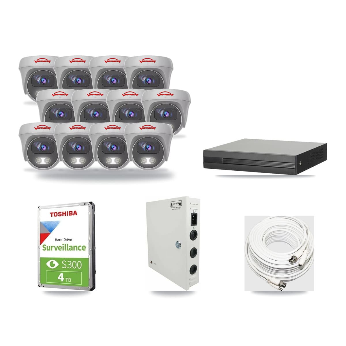 16-Channel 5MP CCTV Kit — 12 Viper Cameras + 4TB Recording - Image 1
