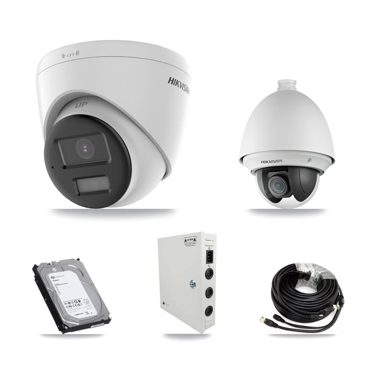 Hikvision 32-Channel 2MP – 4K CCTV Kit — 1 2MP PTZ + 21 4K Turret Cameras + 3× 6TB Recording