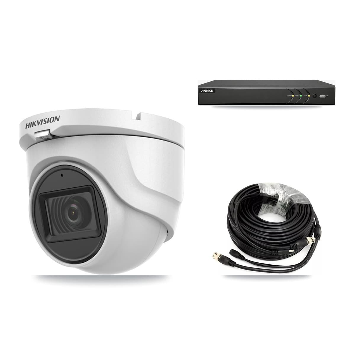 Hikvision & ANNKE 4-Channel 5MP CCTV Kit — 2 DS-2CE76H0T Turret Cameras + 3TB Recording