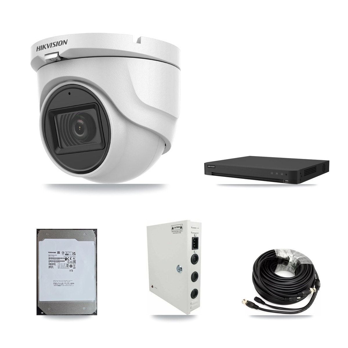 Hikvision 16-Channel 5MP CCTV Kit — 16 DS-2CE76H0T Turret Cameras + 14TB Recording - Image 1