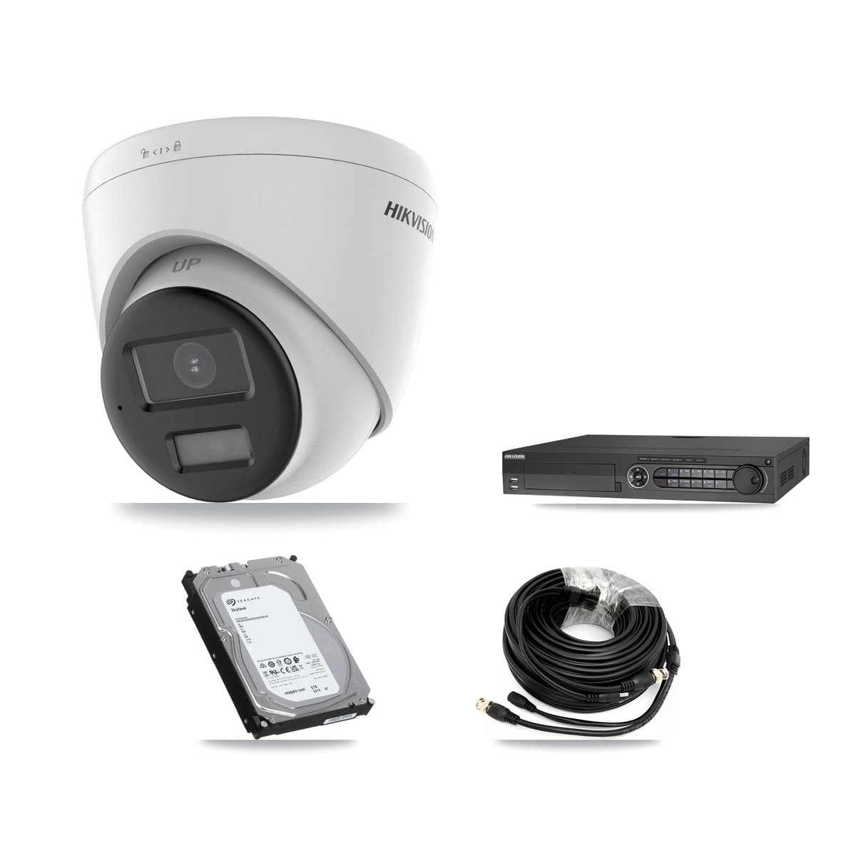 Hikvision 32-Channel 5MP CCTV Kit — 3 DS-2CE78K0T-LPTS Turret Cameras + 6TB Recording (IDS-7332HUHI-M4/S Recorder) - Image 1