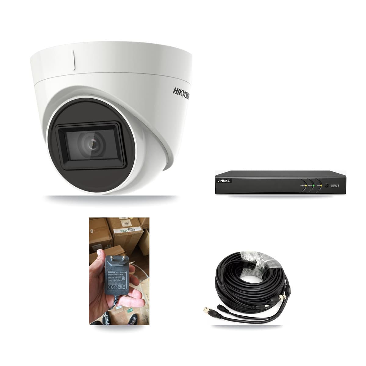 Hikvision & ANNKE 4-Channel 4K CCTV Kit — 1 DS-2CE78U1T Turret Camera + 3TB Recording