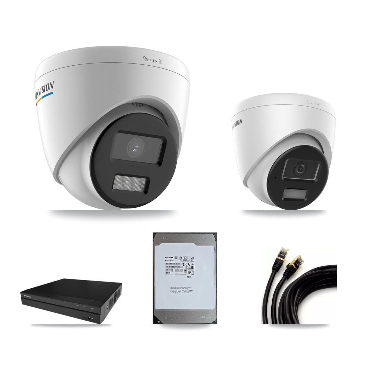 Hikvision & Prolux 16-Channel 2MP – 4MP CCTV Kit — 7 2MP + 7 4MP Turret Cameras + 14TB Recording