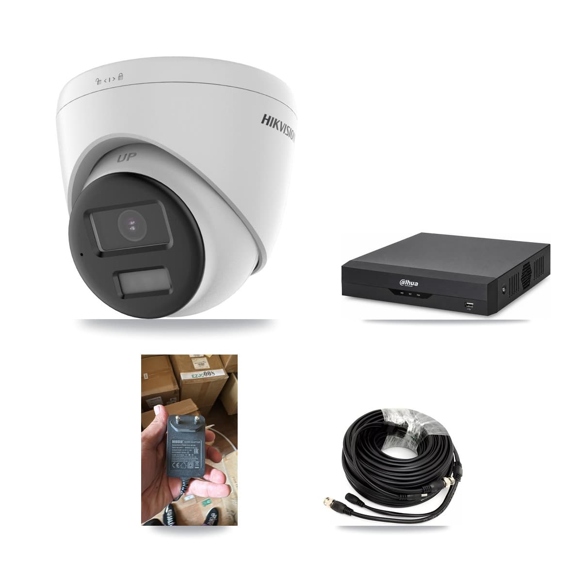 Hikvision & Dahua 4-Channel 4K CCTV Kit — 1 DS-2CE78U0T Turret Camera + 3TB Recording