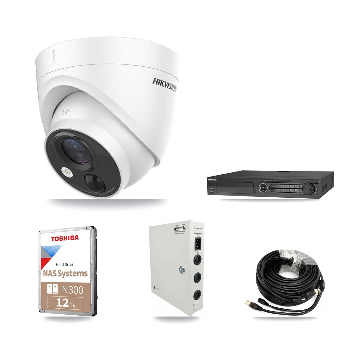 Hikvision 32-Channel 5MP CCTV Kit — 28 DS-2CE71H0T Turret Cameras + 3× 12TB Recording