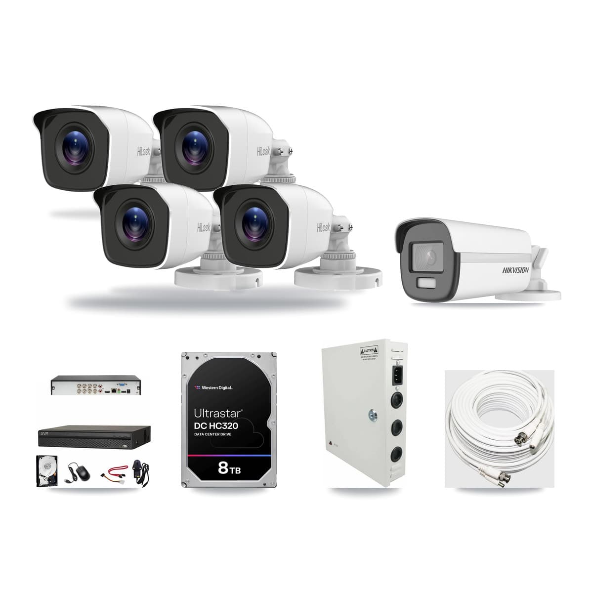 8-Channel 4MP – 4K CCTV Kit — 1 Hikvision 4K + 4 HiLook 4MP Bullet Cameras + 8TB Recording - Image 1