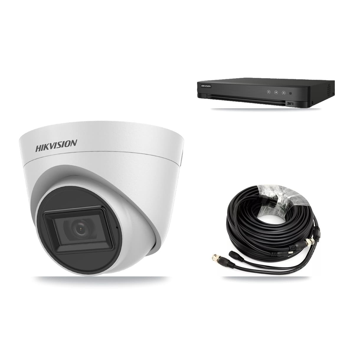 Hikvision 8-Channel 5MP CCTV Kit — 7 White Turret Cameras + 10TB Recording (IDS-7208HQHI Recorder) - Image 1