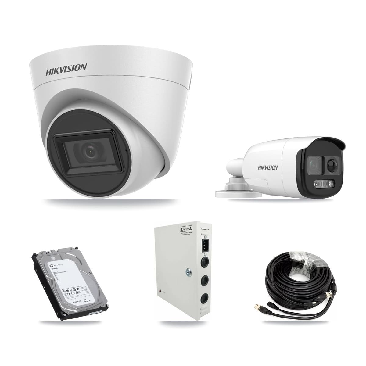 Hikvision 32-Channel 5MP CCTV Kit — 1 Bullet + 15 White Turret Cameras + 3× 6TB Recording