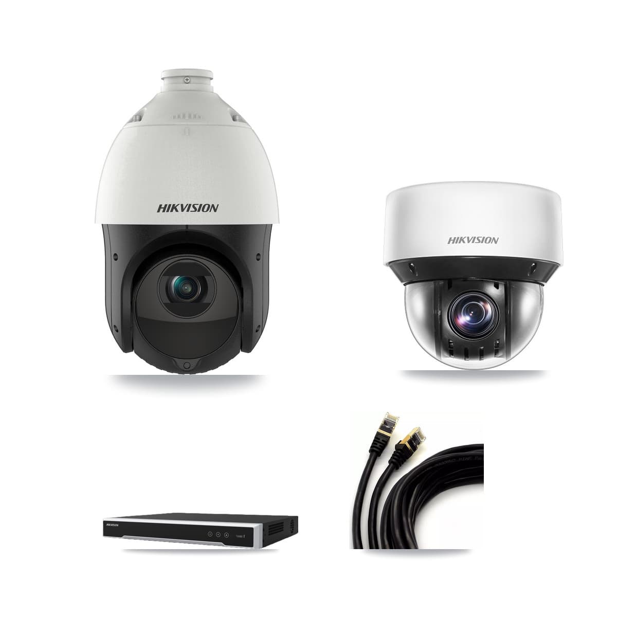 Hikvision 8-Channel 4MP CCTV Kit — 1 DS-2DE4425IW + 1 DS-2DE4A425IW PTZ Cameras + 3TB Recording (DS-7608NI-M2 Recorder)