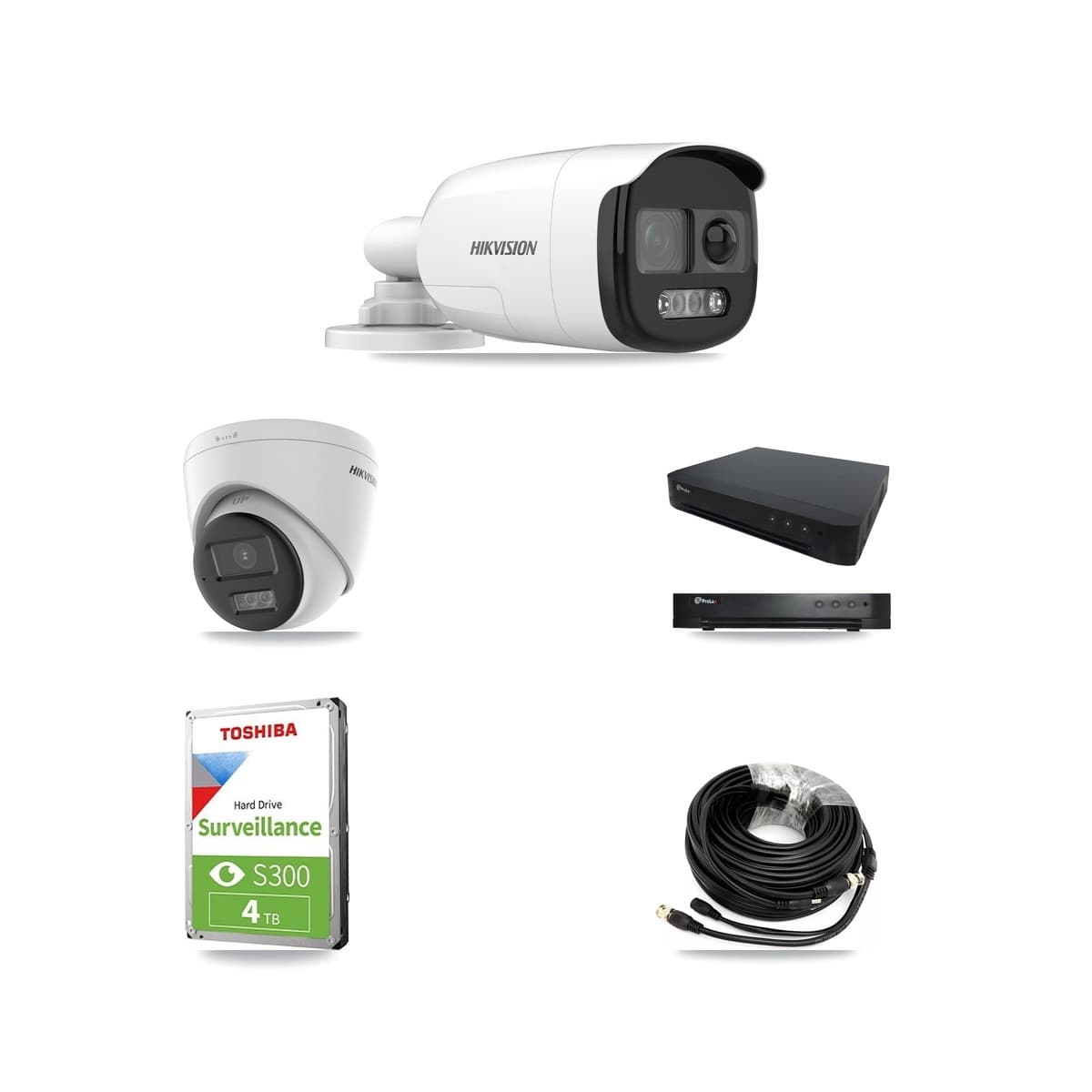 Hikvision & Prolux 16-Channel 5MP CCTV Kit — 2 Bullet + 1 Turret Cameras + 4TB Recording - Image 1