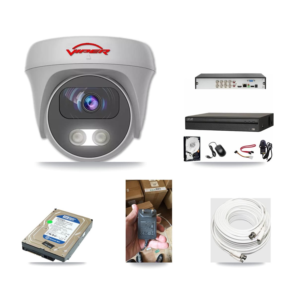8-Channel 5MP CCTV Kit — 1 White Viper Camera + 500GB Recording (XVR-3108AD Recorder) - Image 1