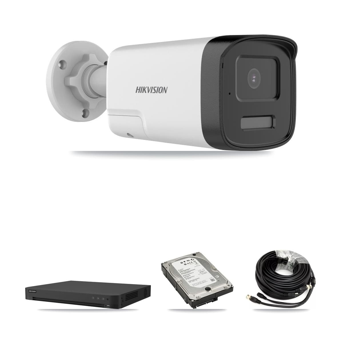 Hikvision 16-Channel 5MP CCTV Kit — 6 DS-2CE17K0T Bullet Cameras + 8TB Recording (IDS-7216HUHI Recorder)