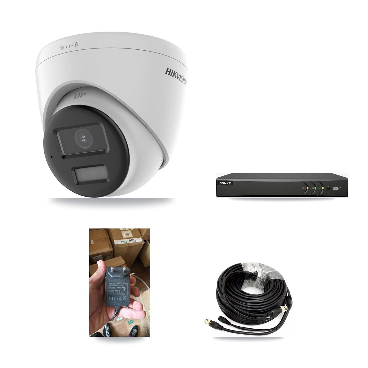 Hikvision & ANNKE 4-Channel 4K CCTV Kit — 1 DS-2CE78U0T Turret Camera + 3TB Recording