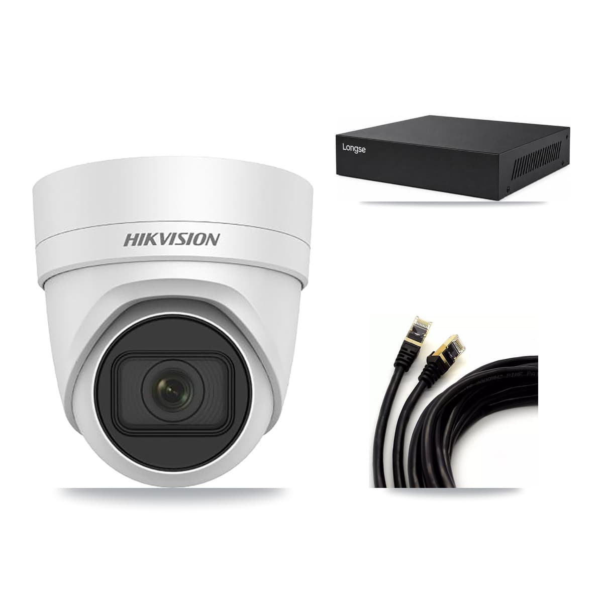 Hikvision & Longse 8-Channel 4MP CCTV Kit — 6 DS-2CD2H45FWD Turret Cameras + 8TB Recording