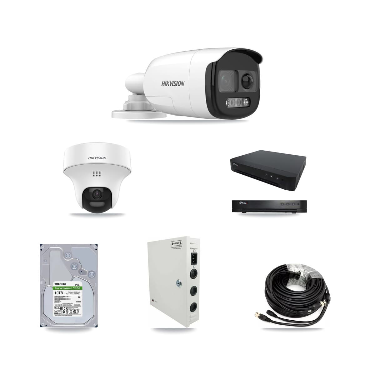 Hikvision & Prolux 16-Channel 5MP CCTV Kit — 10 DS-2CE12KF3T Bullet + 5 DS-2CE70K0T Turret Cameras + 10TB Recording