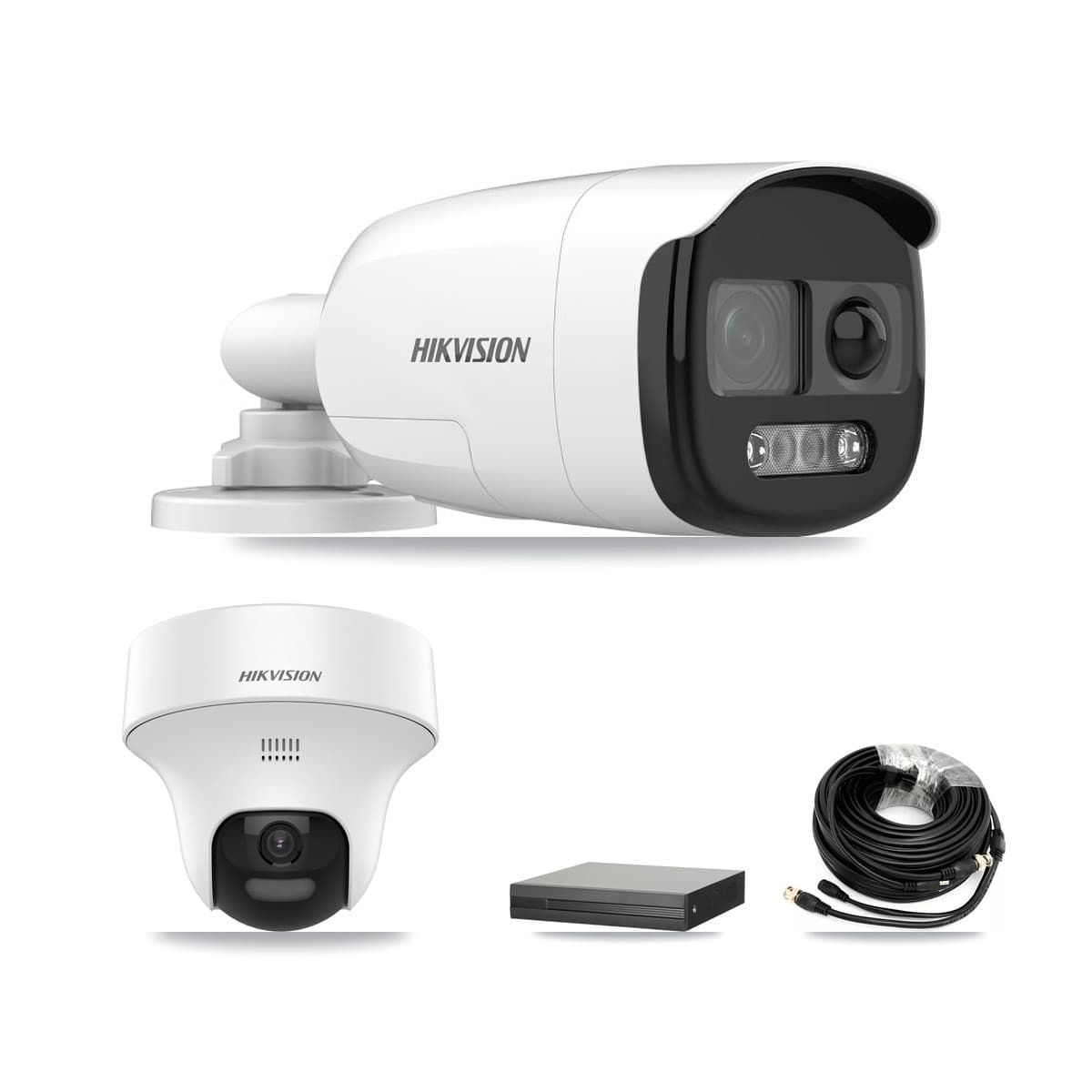 Hikvision 8-Channel 5MP CCTV Kit — 3 DS-2CE12KF3T Bullet + 3 DS-2CE70K0T Turret Cameras + 8TB Recording (XVR-3108HS Recorder)