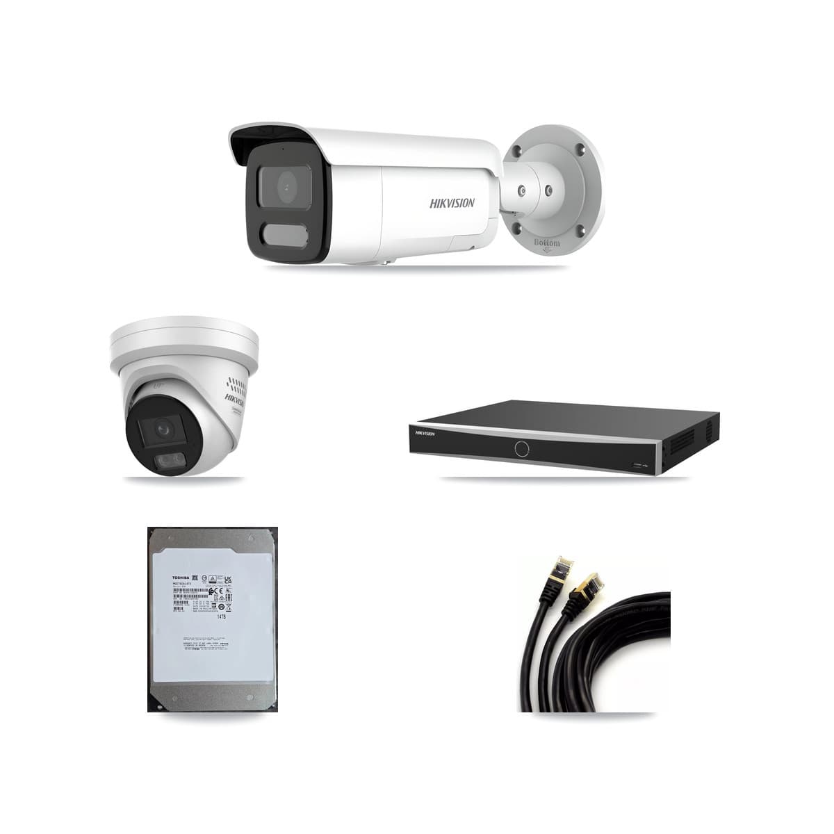 Hikvision 16-Channel 4MP CCTV Kit — 4 Turret + 8 Bullet Cameras + 14TB Recording