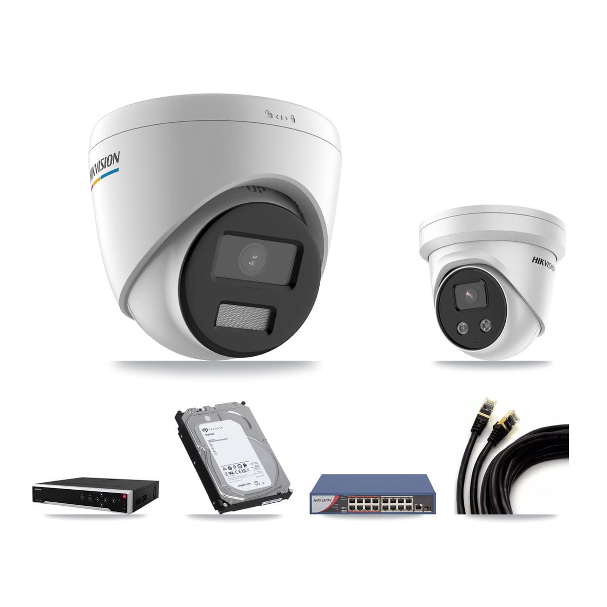 Hikvision 32-Channel 2MP – 5MP CCTV Kit — 26 2MP + 1 5MP Turret Cameras + 3× 6TB Recording