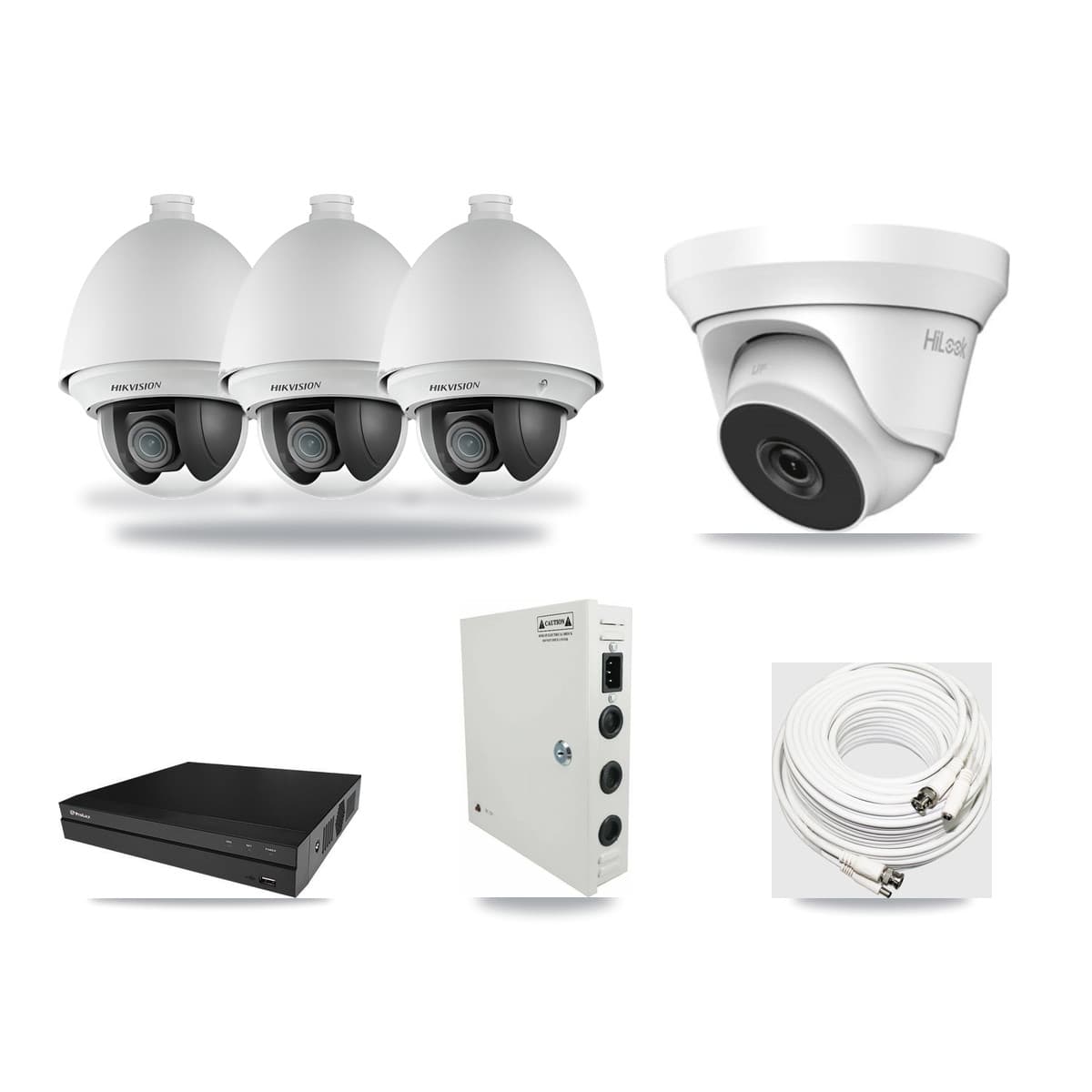 8-Channel 2MP – 4MP CCTV Kit — 3 2MP PTZ + 1 4MP Turret Cameras + 3TB Recording (PXD-5208AN Recorder) - Image 1