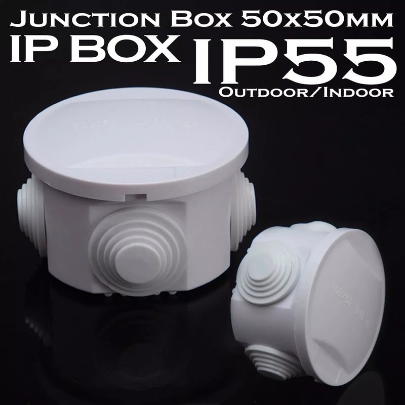 IP55 Waterproof ABS Plastic Junction Box - 50x50mm CCTV Indoor/Outdoor Enclosure