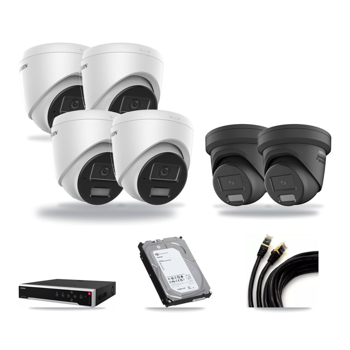 Hikvision 32-Channel 4MP CCTV Kit — 4 DS-2CD1343G2 + 2 DS-2CD2347G2 Turret Cameras + 6TB Recording - Image 1