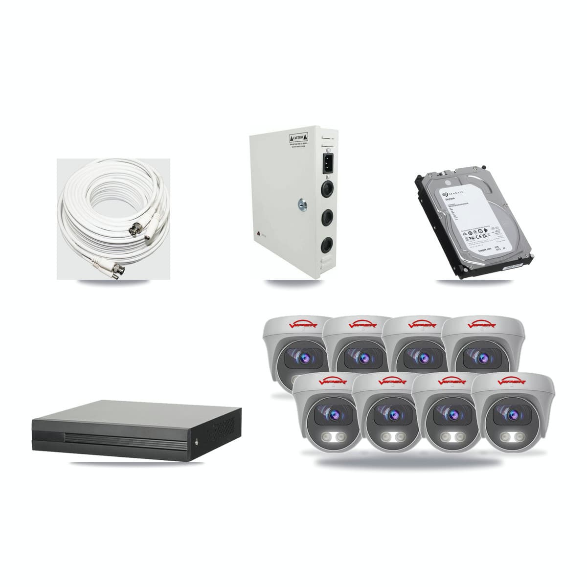 16-channel CCTV kit: 8 cameras (8× 5MP Camera), 6TB hard drive