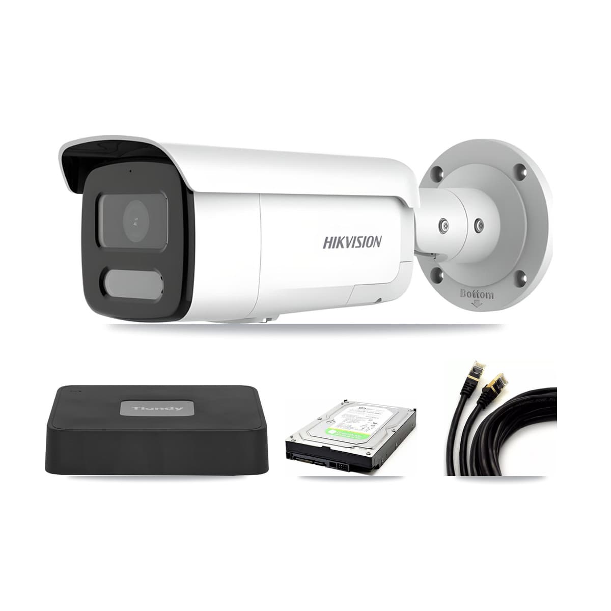 Hikvision & Tiandy 4-Channel 4MP CCTV Kit — 1 Bullet Camera + 1TB Recording