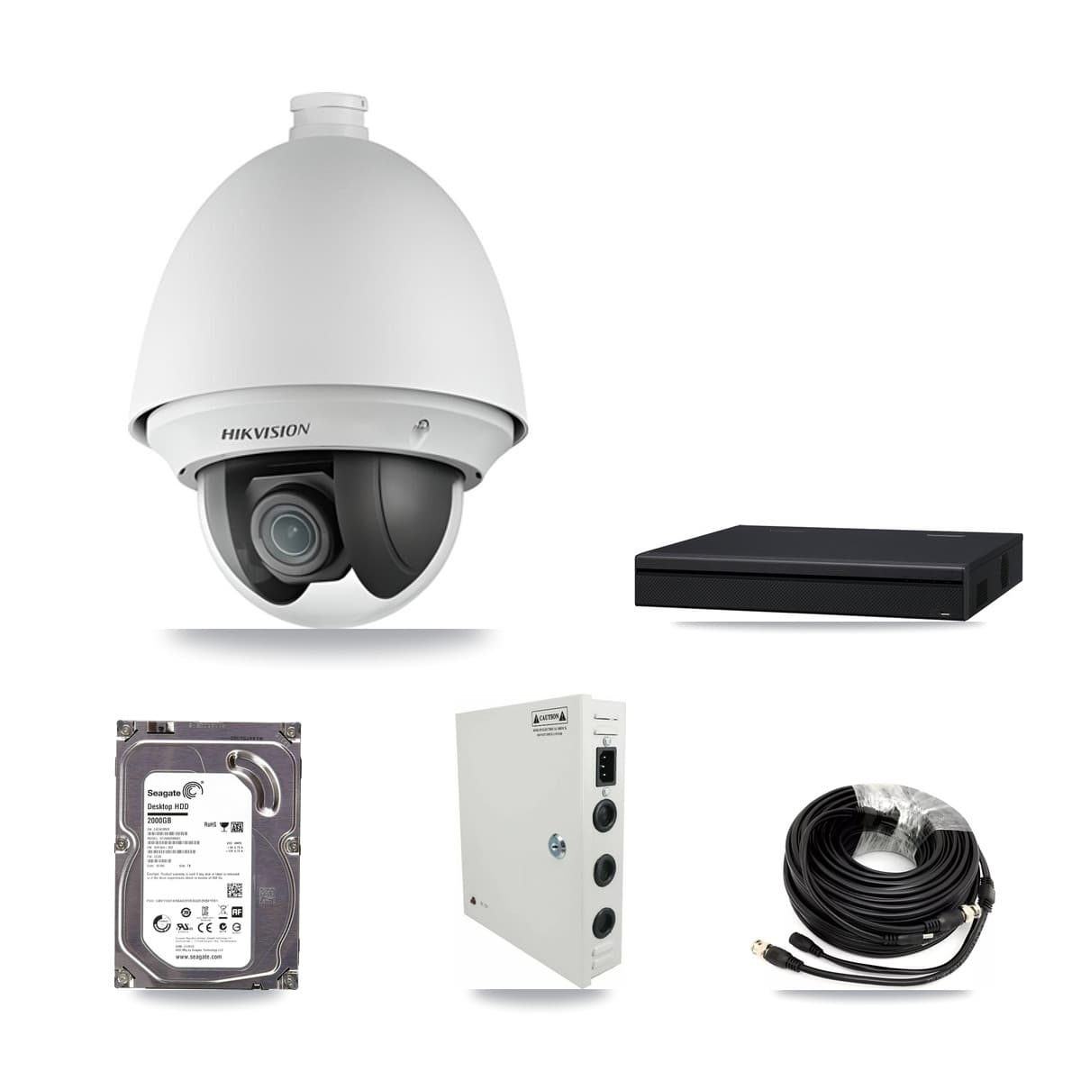 Hikvision 8-Channel 2MP CCTV Kit — 3 PTZ Cameras + 2TB Recording (XVR-3108AD Recorder)