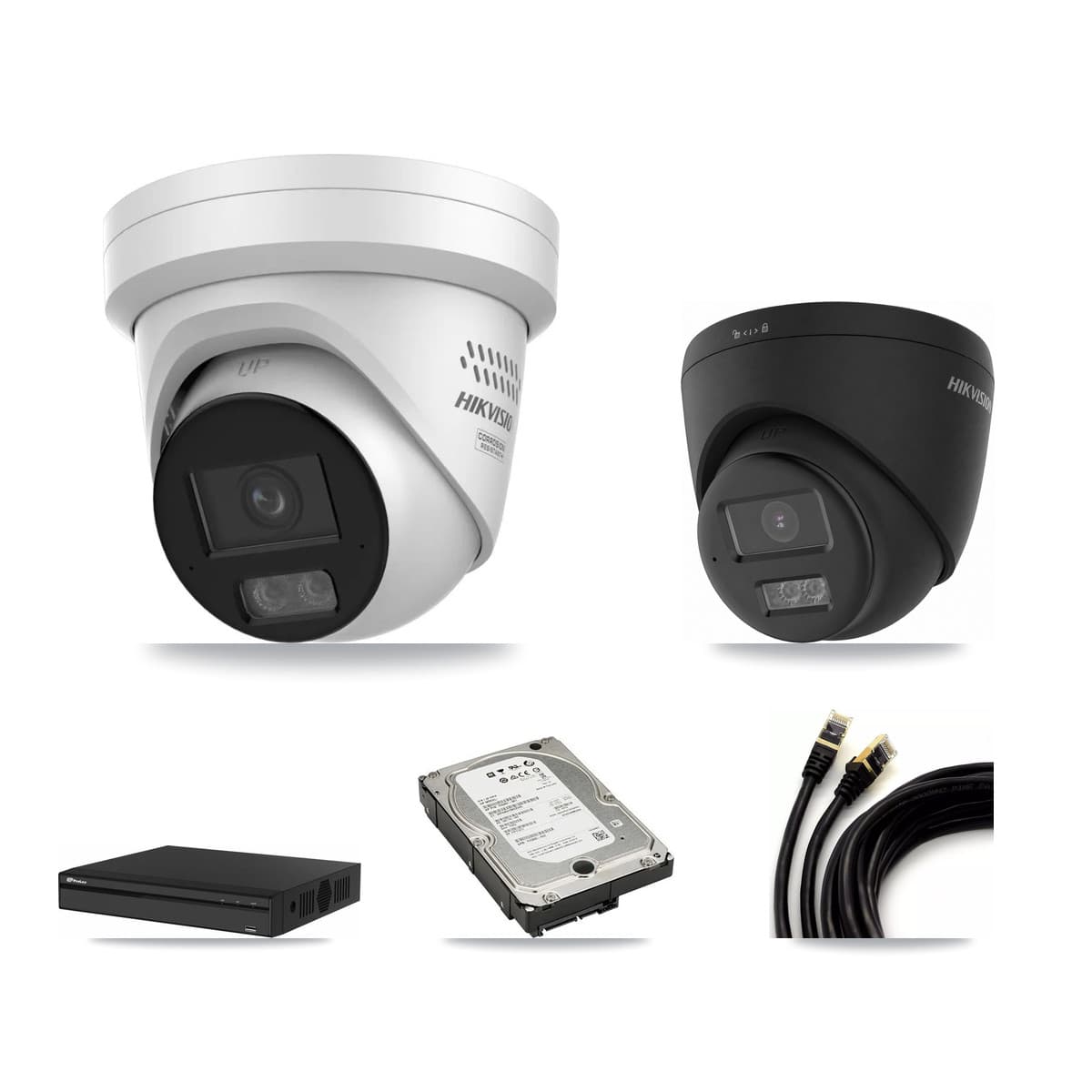 Prolux 4-Channel 4MP – 4K CCTV Kit — 1 4K + 2 4MP Turret Cameras + 5TB Recording