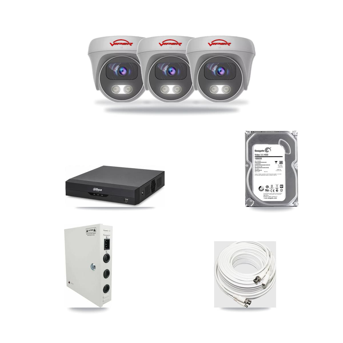 Viper & Dahua 4-Channel 5MP CCTV Kit — 3 Cameras + 1TB Recording - Image 1
