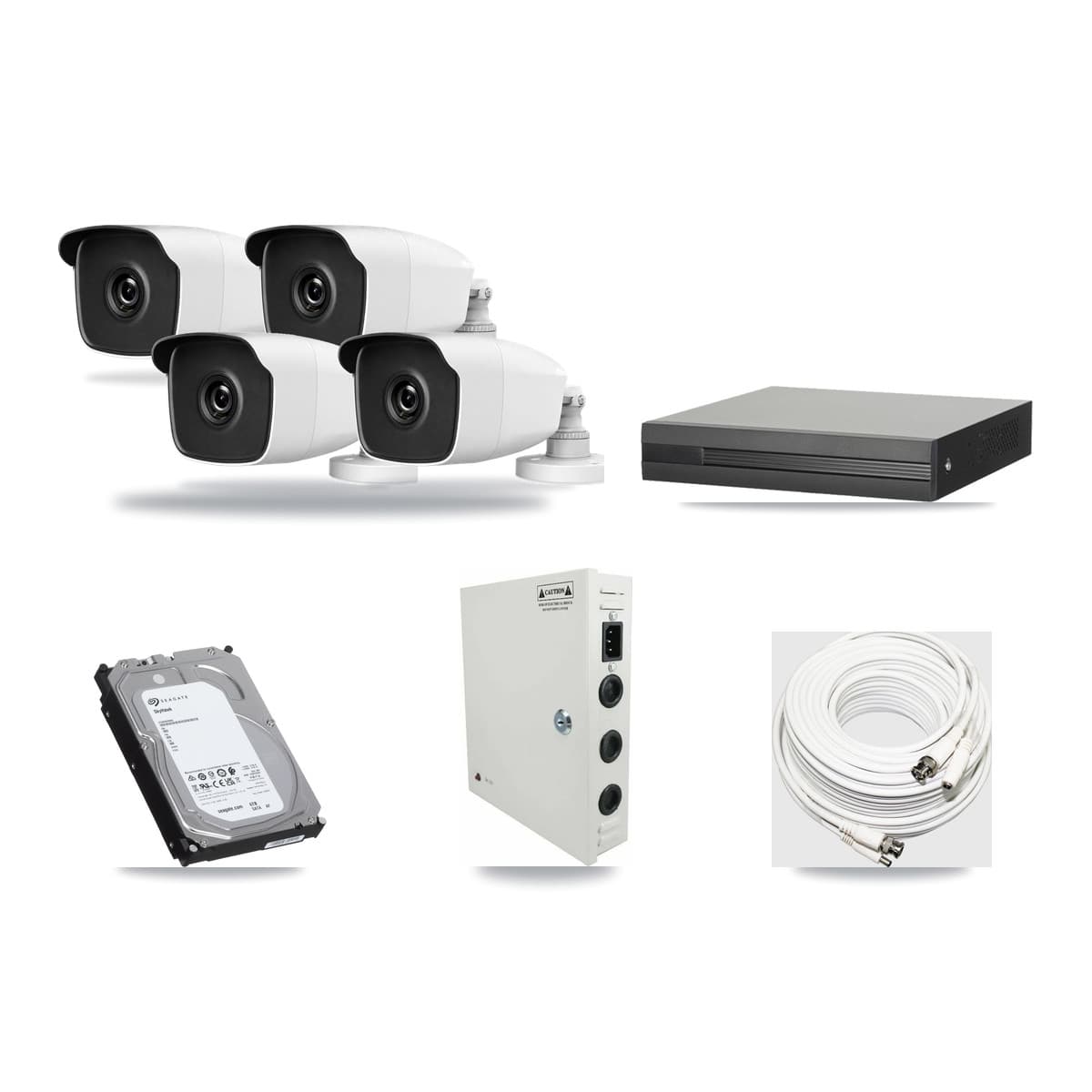 4-Channel 3MP CCTV Kit — 4 HiLook Bullet Cameras + 6TB Recording - Image 1