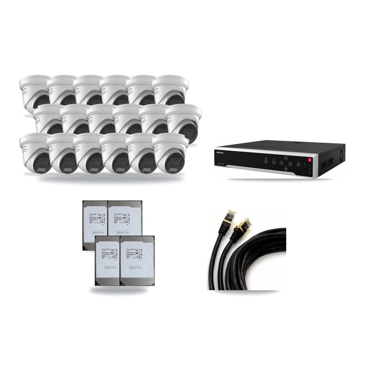 Hikvision 32-Channel 4K CCTV Kit — 18 Turret Cameras + 4× 14TB Recording - Image 1