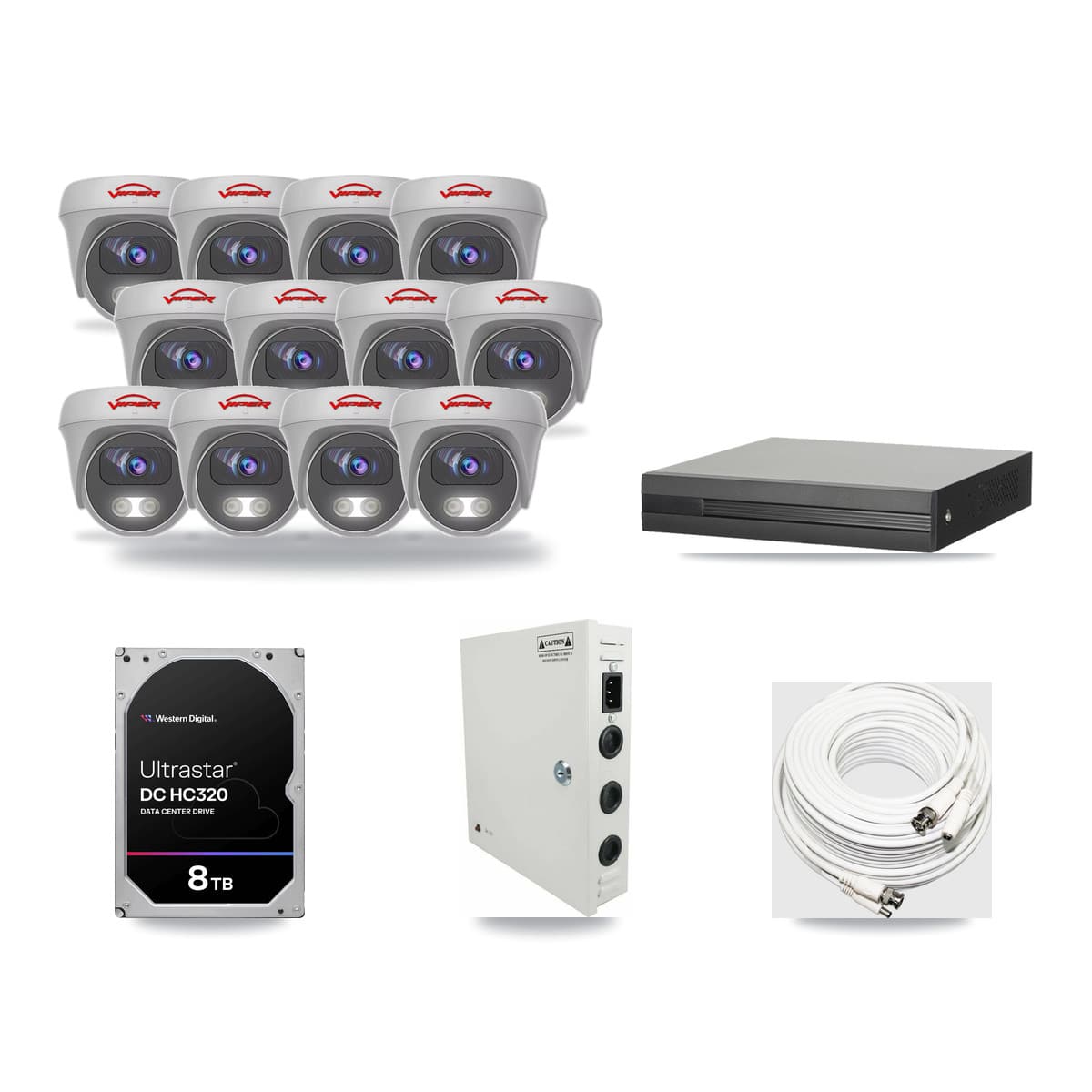 16-Channel 5MP CCTV Kit — 12 Viper Cameras + 8TB Recording - Image 1