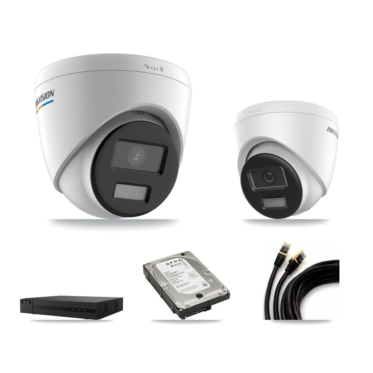 Hikvision & HiLook 8-Channel 2MP – 4K CCTV Kit — 4 2MP + 1 4K Turret Cameras + 5TB Recording
