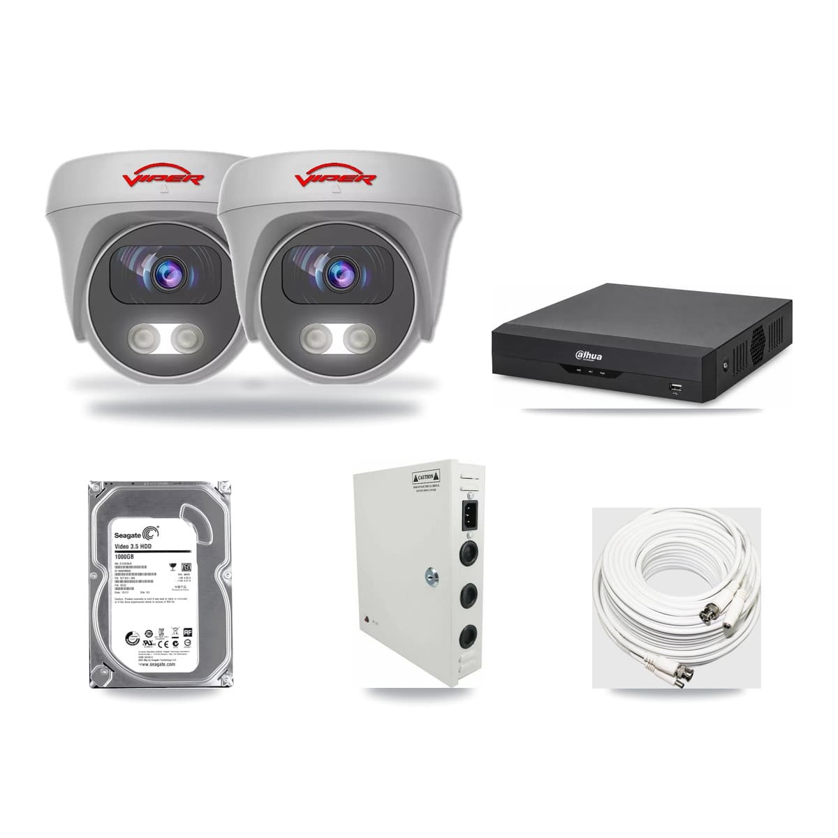 Viper & Dahua 4-Channel 5MP CCTV Kit — 2 Cameras + 1TB Recording - Image 1