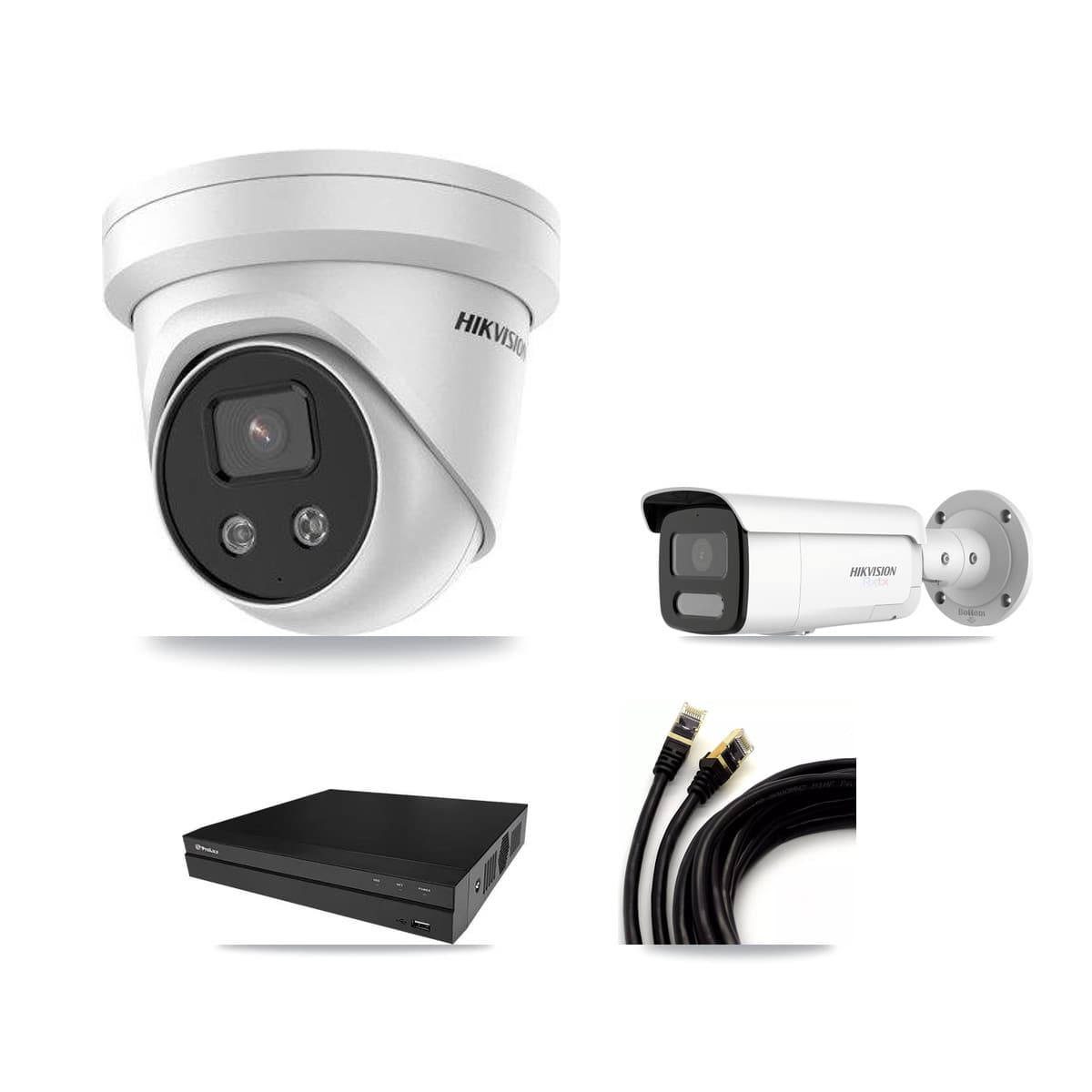 Hikvision & Prolux 8-Channel 5MP – 4K CCTV Kit — 1 4K Bullet + 4 5MP Turret Cameras + 8TB Recording