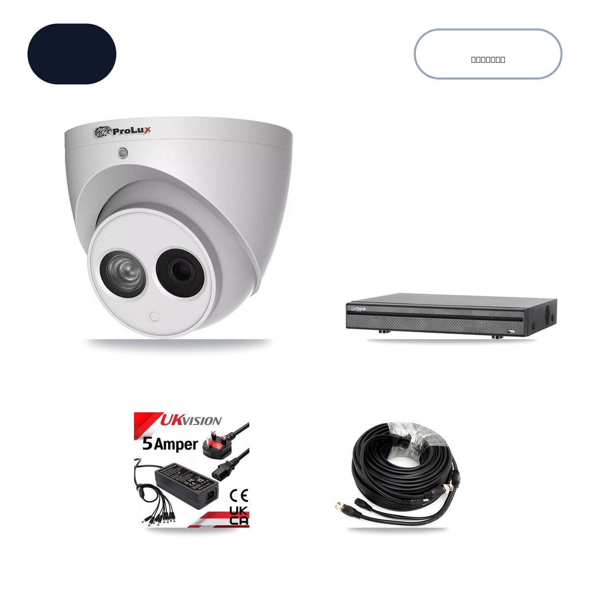 Dahua DH-XVR5108H-4KL-X-8P 8-Channel DVR CCTV Kit — 8× Prolux PXC-612C4W-A-POC 4MP Cameras + 6TB HDD