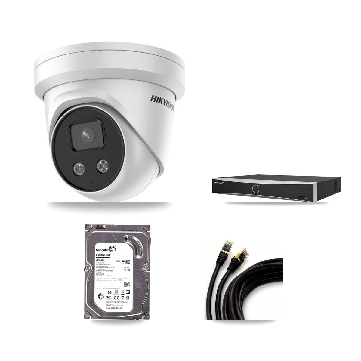 Hikvision 4-Channel 5MP CCTV Kit — 1 DS-2CD3356G2 Turret Camera + 2TB Recording - Image 1
