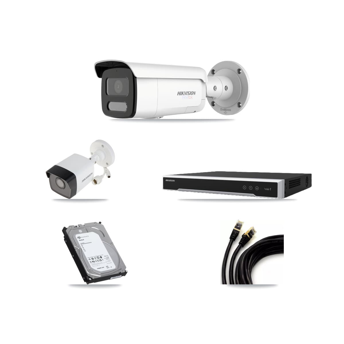 Hikvision 8-Channel 5MP – 4K CCTV Kit — 1 5MP + 2 White 4K Bullet Cameras + 6TB Recording (DS-7608NI-M2 Recorder)
