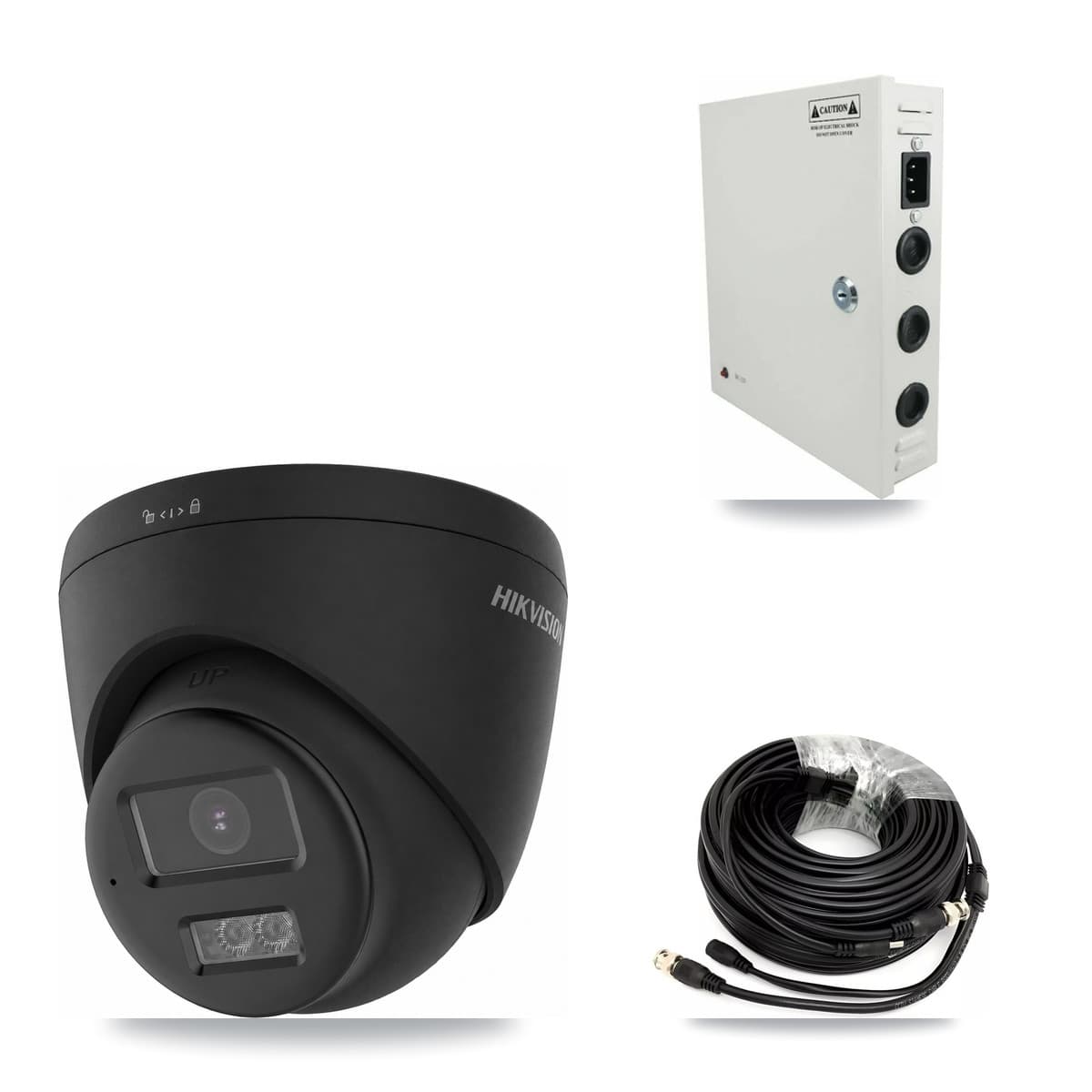 Hikvision 32-Channel 4K CCTV Kit — 16 Black Turret Cameras + 10TB Recording