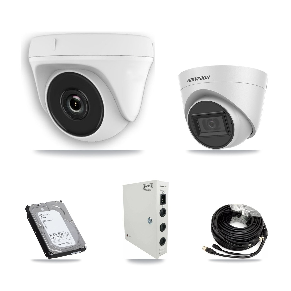 Hikvision 32-Channel 2MP – 5MP CCTV Kit — 1 White 5MP Turret + 15 White 2MP Dome Cameras + 2× 6TB Recording