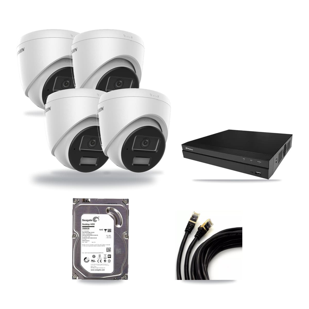 Hikvision & Prolux 8-Channel 4MP CCTV Kit — 4 Turret Cameras + 2TB Recording - Image 1