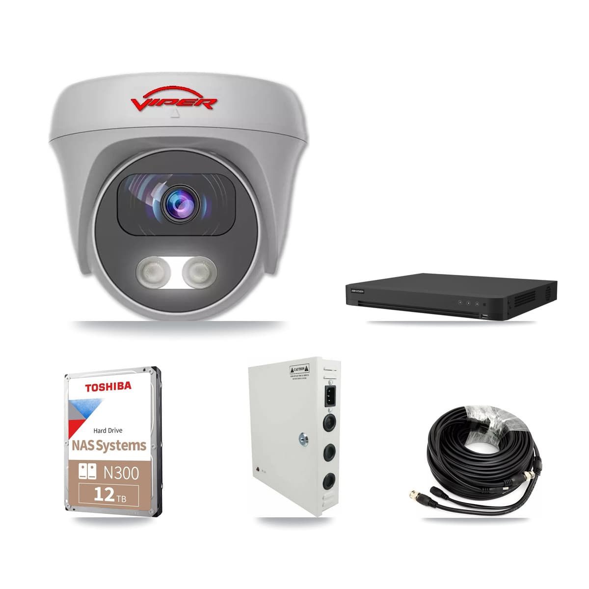 Viper & Hikvision 32-Channel 5MP CCTV Kit — 32 Cameras + 2× 12TB Recording