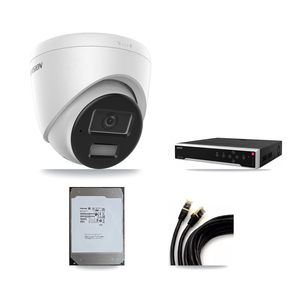 Hikvision 32-Channel 4MP CCTV Kit — 12 DS-2CD1343G2 Turret Cameras + 14TB Recording